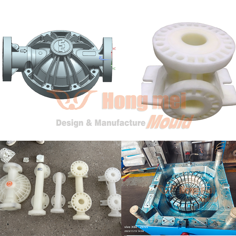 Come realizzare antiruggine per stampi ad iniezione per pompe pneumatiche a membrana Pompa ad aria in PTFE Muold Utensili per pompe a membrana